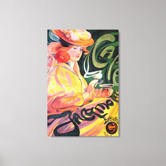 VINTAGE FRENCH CAFE POSTERART WRAPPED CANVAS (Front)