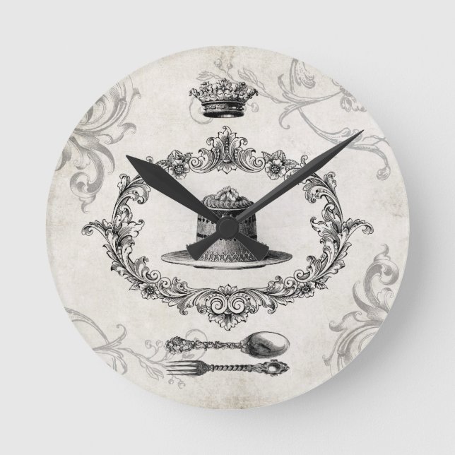 Vintage French Cake wall clock (Front)