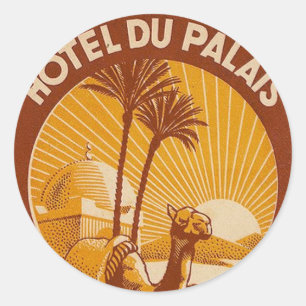 Vintage French Casablanca Classic Round Sticker