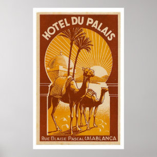 Vintage French Casablanca Travel Poster