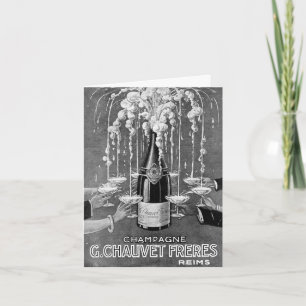 Vintage French Champagne Congratulations Card