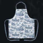 Vintage French Chariot of Dawn Toile de Jouy-Blue Apron<br><div class="desc">Beautifully reconstructed seamless vintage French toile de jouy pattern inspired by Guido Reni's sculpture Le Char de L'Aurore ca 1790 copperplate engraving on textile. This intricate pattern features scenes of Greek gods and goddesses,  temples,  exotic animals,  mythical sea creatures and fantasy landscapes. Strap colour is customisable.</div>