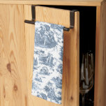 Vintage French Chariot of Dawn Toile de Jouy-Blue Tea Towel<br><div class="desc">Beautifully reconstructed seamless vintage French toile de jouy pattern inspired by Guido Reni's sculpture Le Char de L'Aurore ca 1790 copperplate engraving on textile. This intricate pattern features scenes of Greek gods and goddesses,  temples,  exotic animals,  mythical sea creatures and fantasy landscapes.</div>