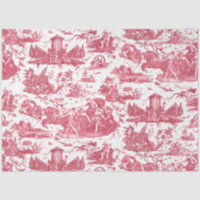 Vintage French Chariot of Dawn Toile de Jouy-Pink