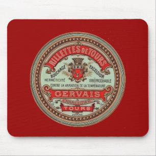 Vintage French Cheese Label Mouse Mat