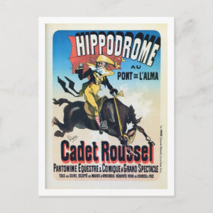Vintage French Chéret Paris hippodrome ad Postcard