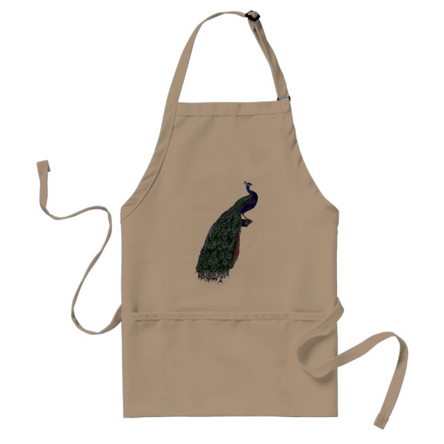 Vintage French Chic Blue Peacock Standard Apron (Front)