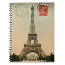 Vintage French Chic Eiffel Tower Paris Postcard