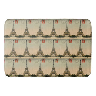 Vintage French Chic Paris Eiffel Tower Bath Mat