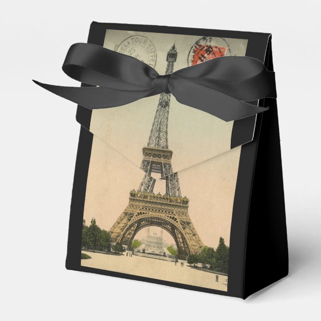 Vintage French Chic Paris Eiffel Tower Favour Box (Front Side)