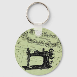 Vintage French Chic Sewing machine Key Ring