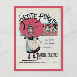 Vintage French children's musical poster Postcard