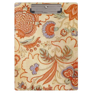 Vintage French Chintz Floral Antique Terracotta Clipboard