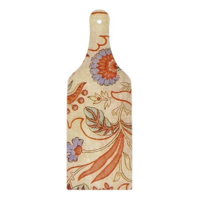 Vintage French Chintz Floral Antique Terracotta Cutting Board (Front)
