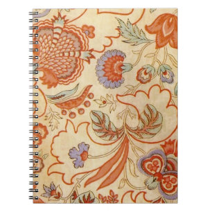 Vintage French Chintz Floral Antique Terracotta Notebook