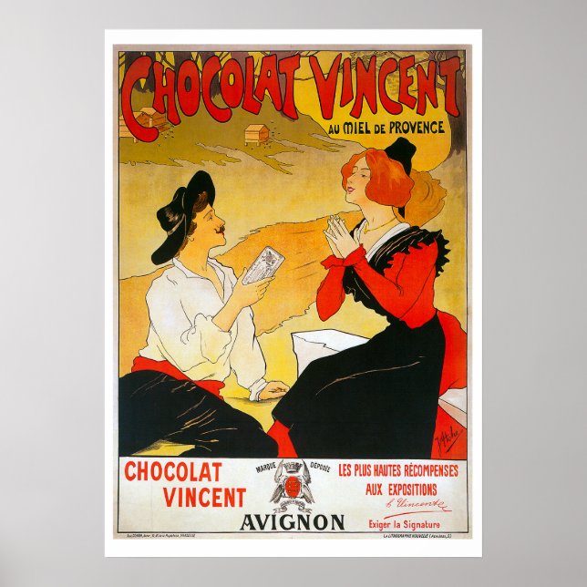 Vintage French Chocolate Poster (Front)