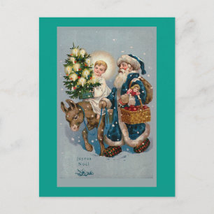 Vintage French Christmas Card Postcard