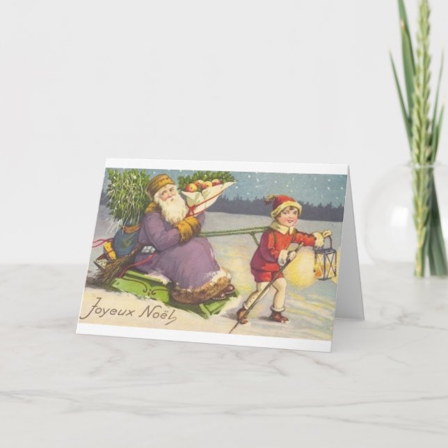 Vintage French Christmas Greeting Card (Front)