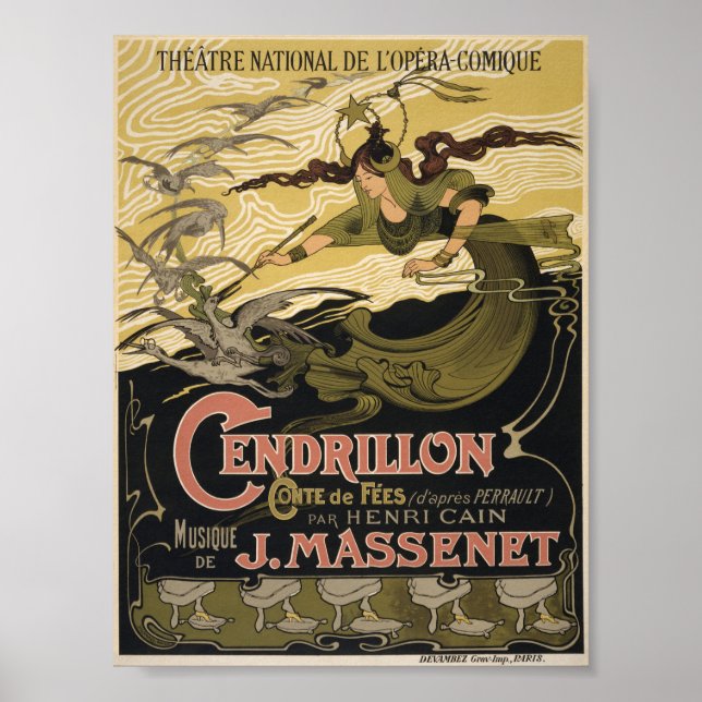 Vintage French Cinderella Theatre Poster (Front)