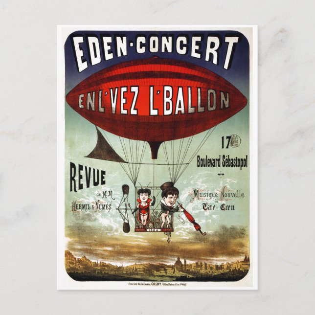 Vintage French Circus Performance Postcard (Front)