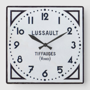 Vintage French Clock. Square Wall Clock
