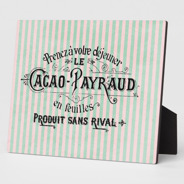 Vintage French Cocoa Powder Advertisement Plaque (Side)