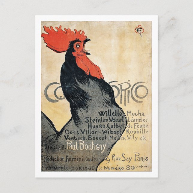 Vintage French Cocorico Artists Postcard (Front)