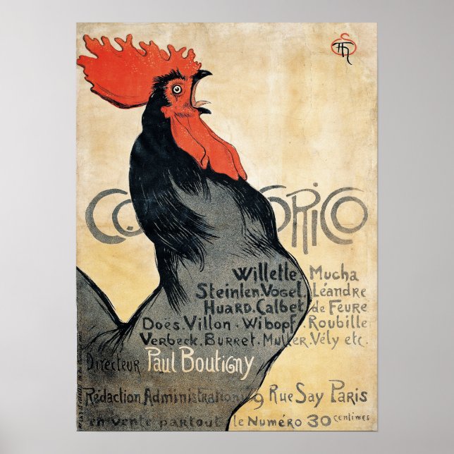 Vintage French Cocorico Artists Poster (Front)