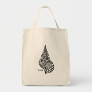 Vintage French Conch Shell grocery tote Bag