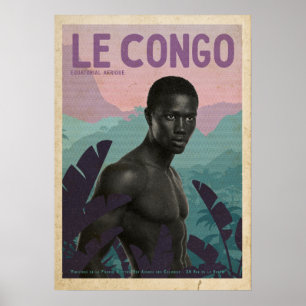 Vintage French Congo travel  Poster