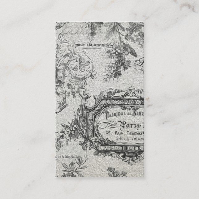 Vintage French Country Black Painting Business Card (Front)