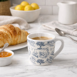 Vintage French Country "Blue Toile de Jouy " Espresso Cup