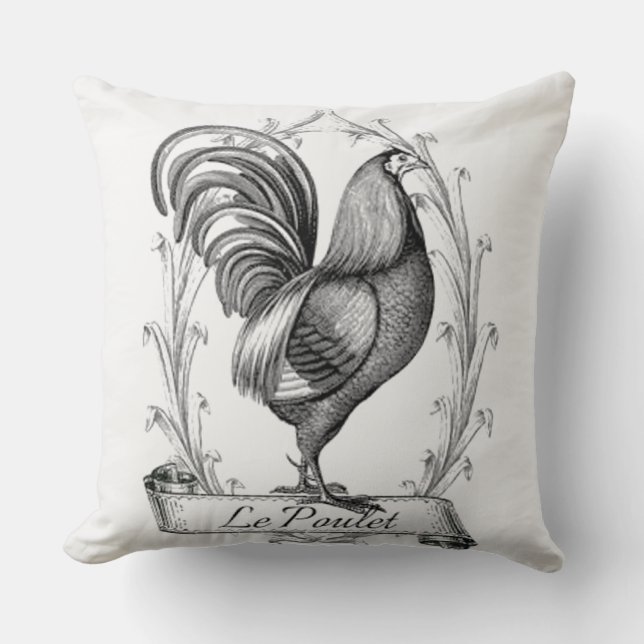Vintage French Country Rooster Cushion (Front)
