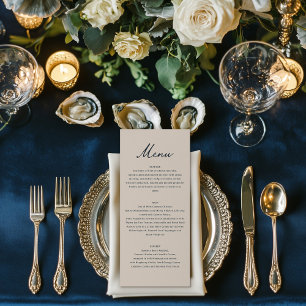 Vintage French Countryside Wedding Blue Toile Menu