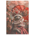 Vintage French Crimson Racoon Mistress Decoupage