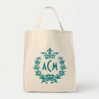 Vintage French Crown Monogram Tote Bag