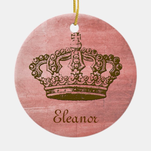 Vintage French Crown Personalised Ornament (Front)
