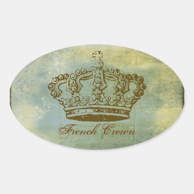 Vintage French Crown Personalised Stickers (Front)