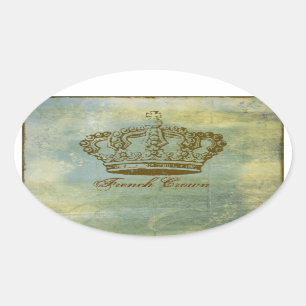 Vintage French Crown Personalised Stickers