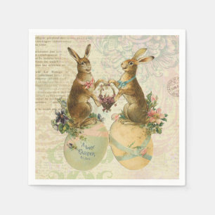 Vintage French Easter bunnies Napkin