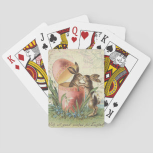 Vintage French Easter bunnies Playing Cards