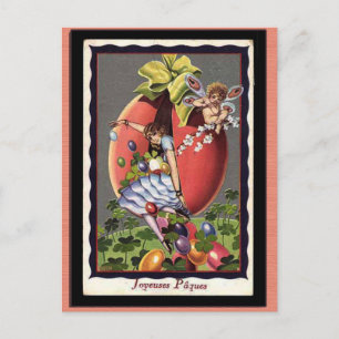 Vintage French Easter Holiday Postcard
