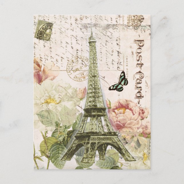 Vintage French Eiffel Tower postcard (Front)