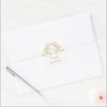 Vintage French Elegant Gold Flora Monogram Wedding Square Sticker<br><div class="desc">Vintage French Classic Elegant Gold Floral Wedding</div>