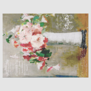 Vintage French Ephemera and Floral Tissue Paper