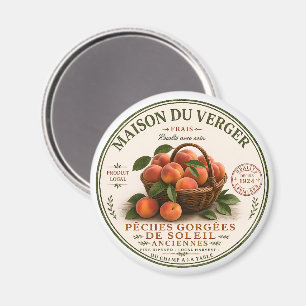 Vintage French Farmers Market Peaches Magnet