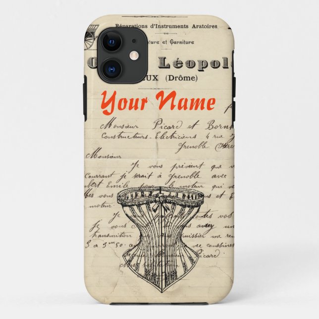 Vintage French Fashion iPhone Case (Back)