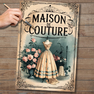 Vintage French Fashion Poster 1 Decoupage Paper