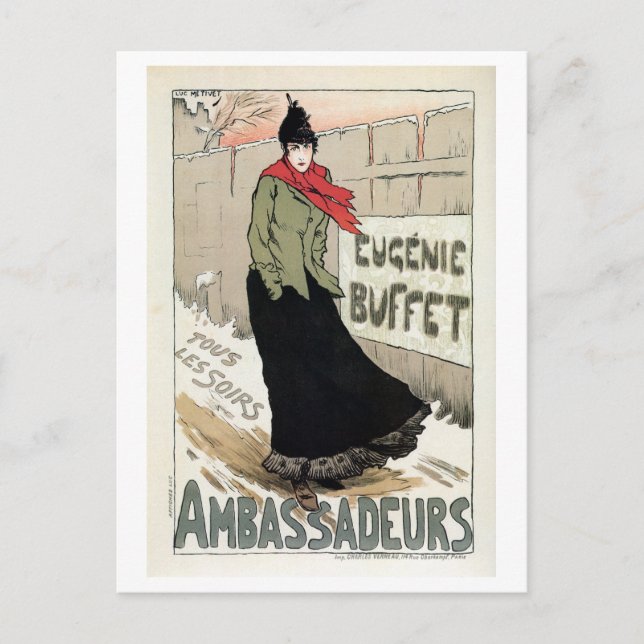 Vintage French female singer Eugénie Buffet Postcard (Front)