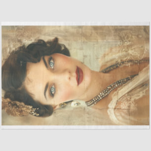 Vintage French Flapper Lady Decoupage  Tissue Paper